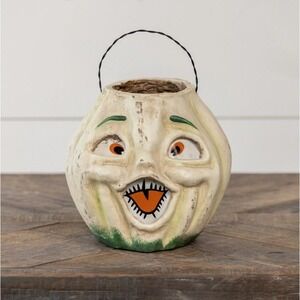 Primitive Halloween Ragon House 7" White Jack O Lantern Choir Boy Bucket NEW